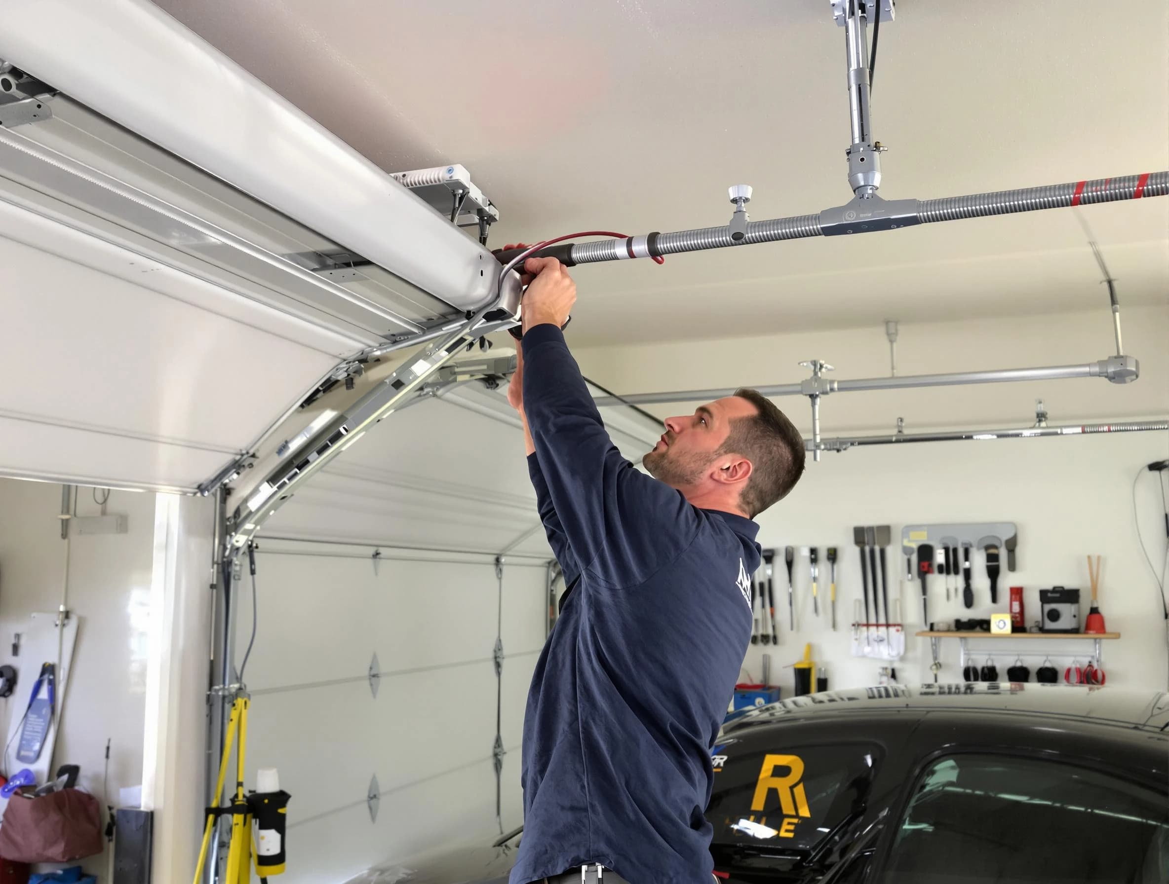 Parker Garage Door Repair technician performing garage door cable repair in Parker