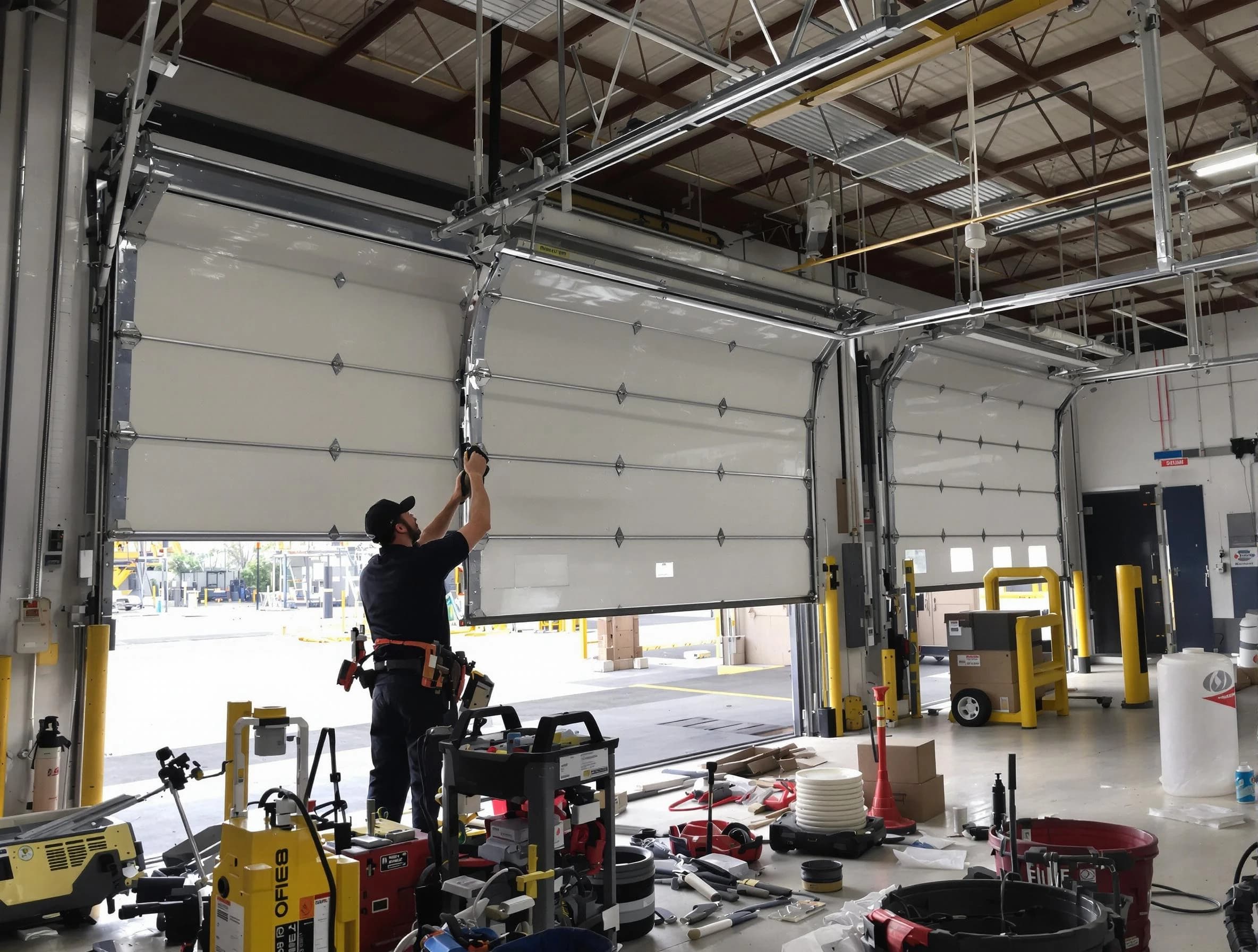 Parker Garage Door Repair technician performing commercial garage door repair in Parker