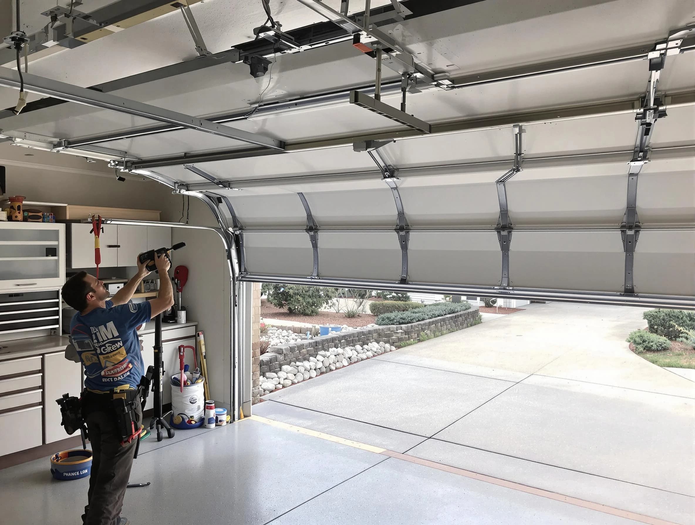 Garage door track repair service by Parker Garage Door Repair in Parker