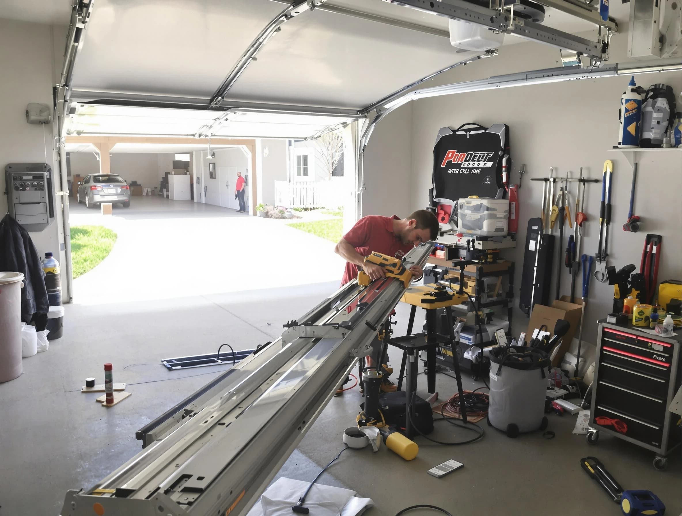 Parker Garage Door Repair expert performing track repair in Parker