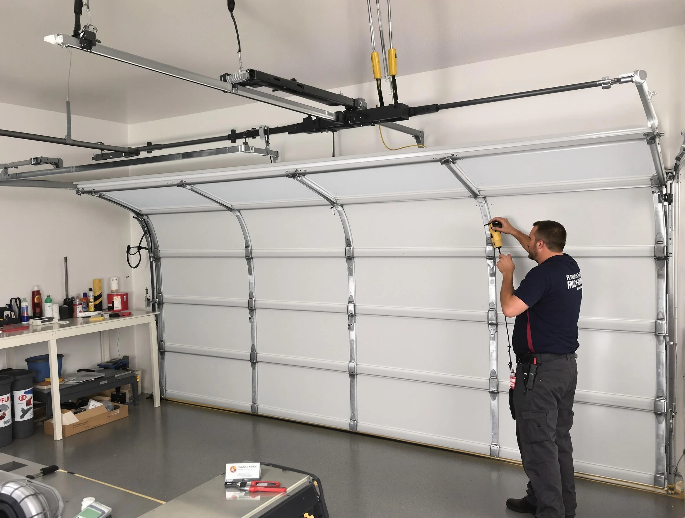 Parker Garage Door Repair certified technician performing overhead door system repair in Parker