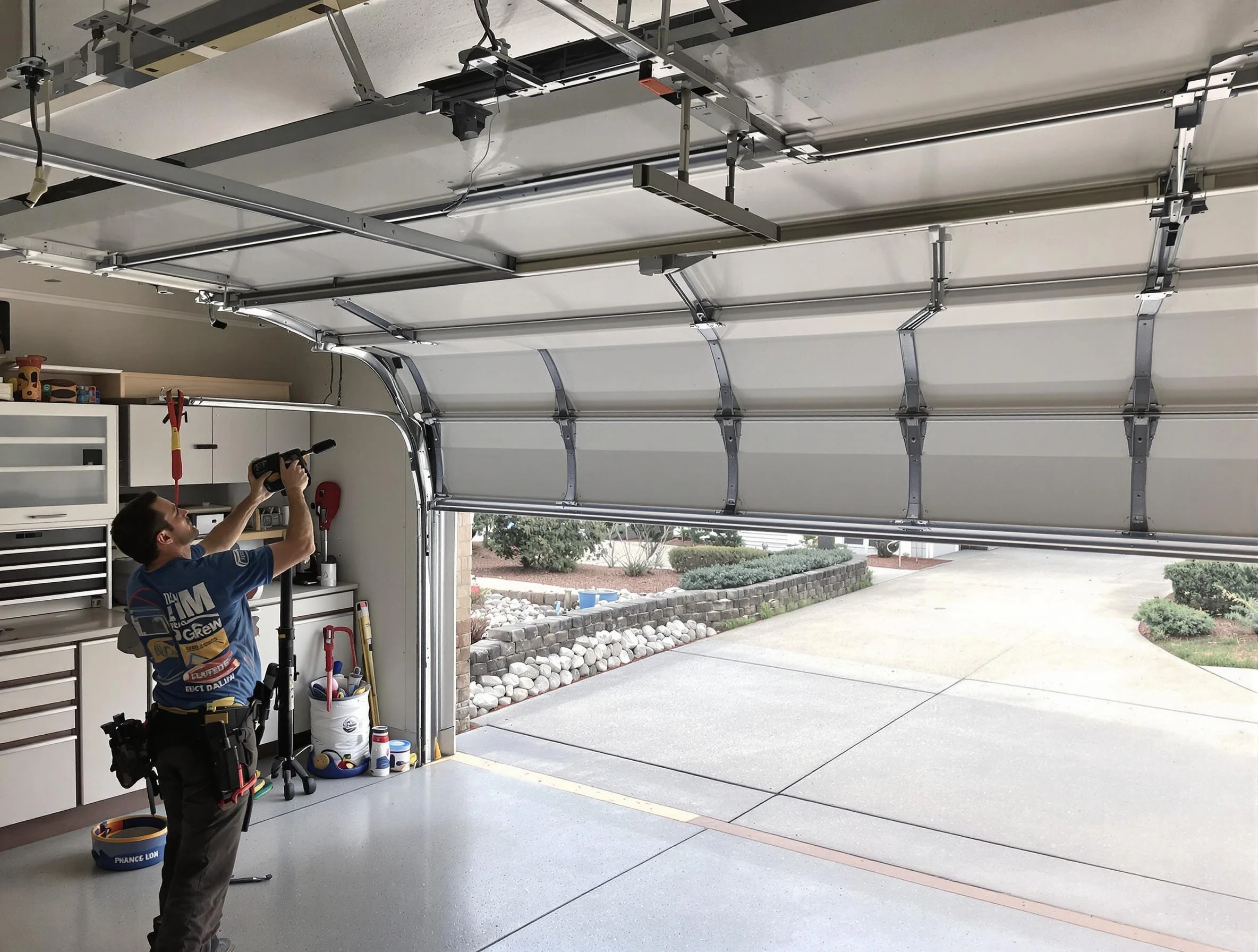 Garage door track repair service by Parker Garage Door Repair in Parker